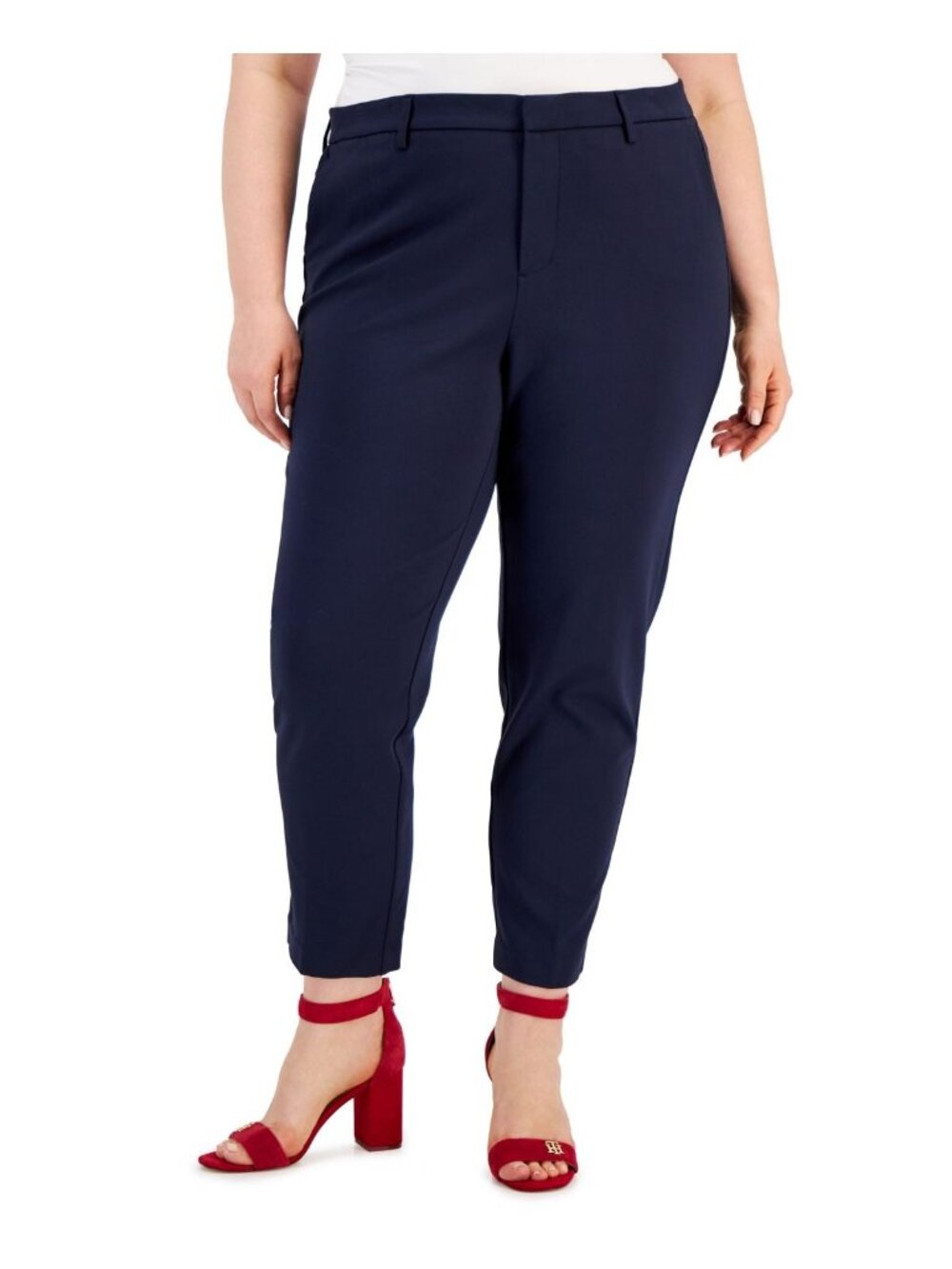 Tommy Hilfiger Womens Ponte Casual Trouser Pants Blue Plus Size 24W NWT